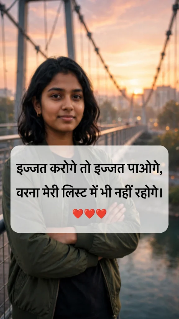 Self-Respect Attitude Shayari for Girls