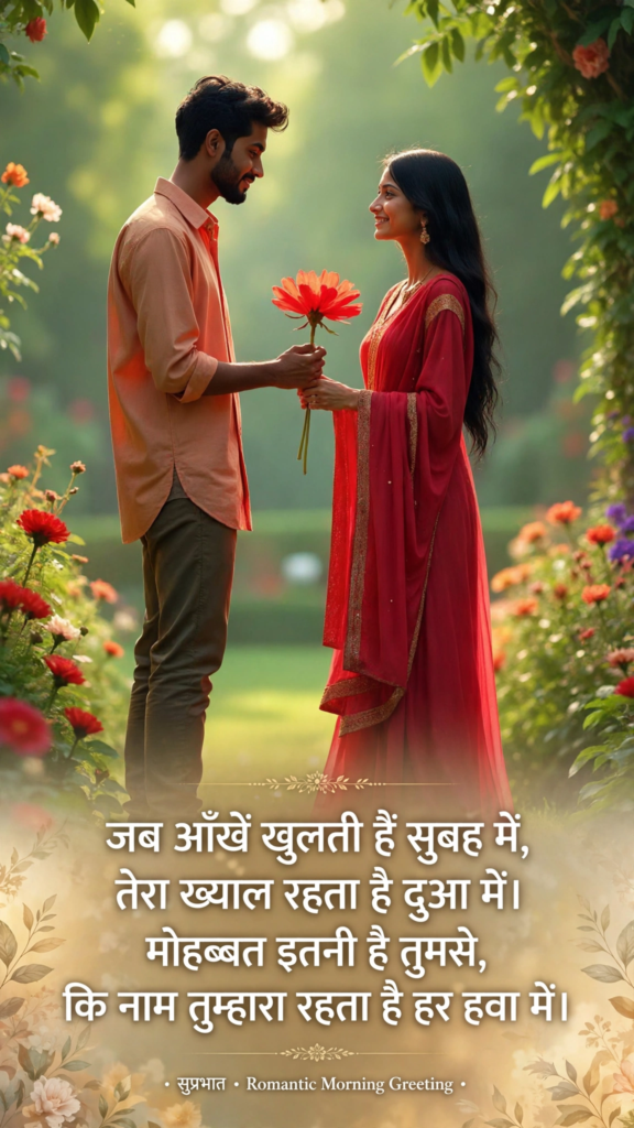 Romantic Good Morning Images in Hindi Shayari