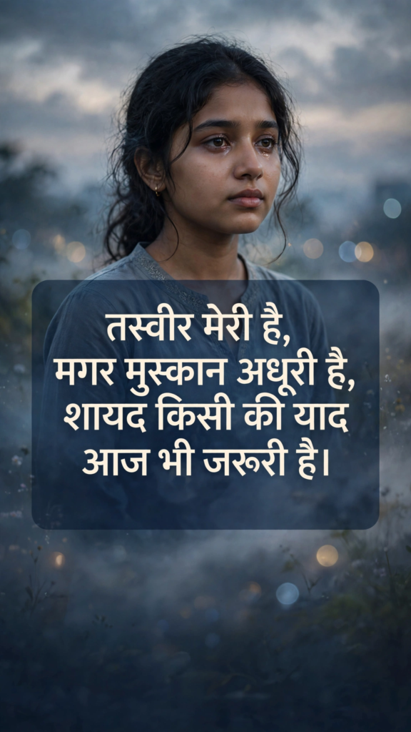 Sad shayari image for a girl 